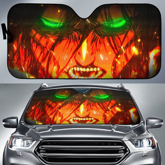 Attack On Titan Windshield Shade Angry Titan Car Sun Shade Attack On Titan Car Sun Shade