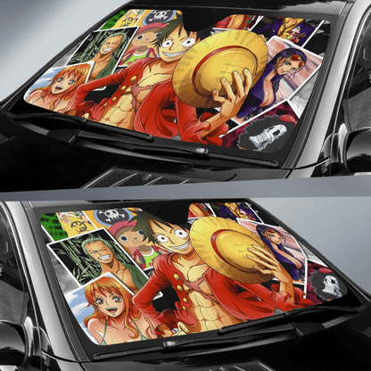 One Piece Windshield Shade One Piece Luffy Characters Pics Car Sun Shade One Piece Car Sun Shade