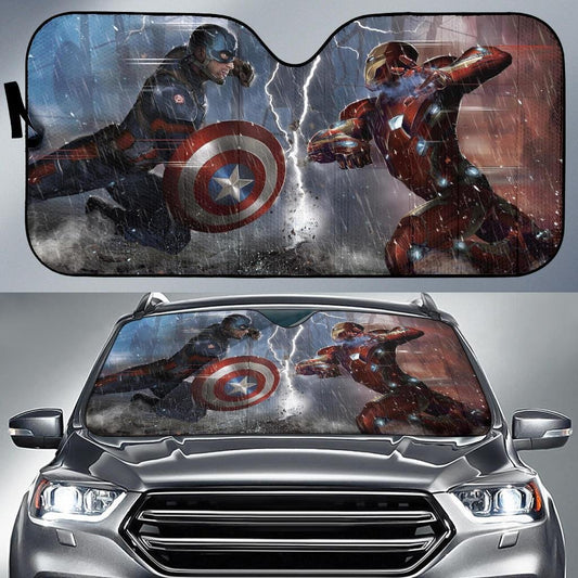 MV Windshield Shade MV Civil War Captain America And Ironman Car Sun Shade MV Car Sun Shade