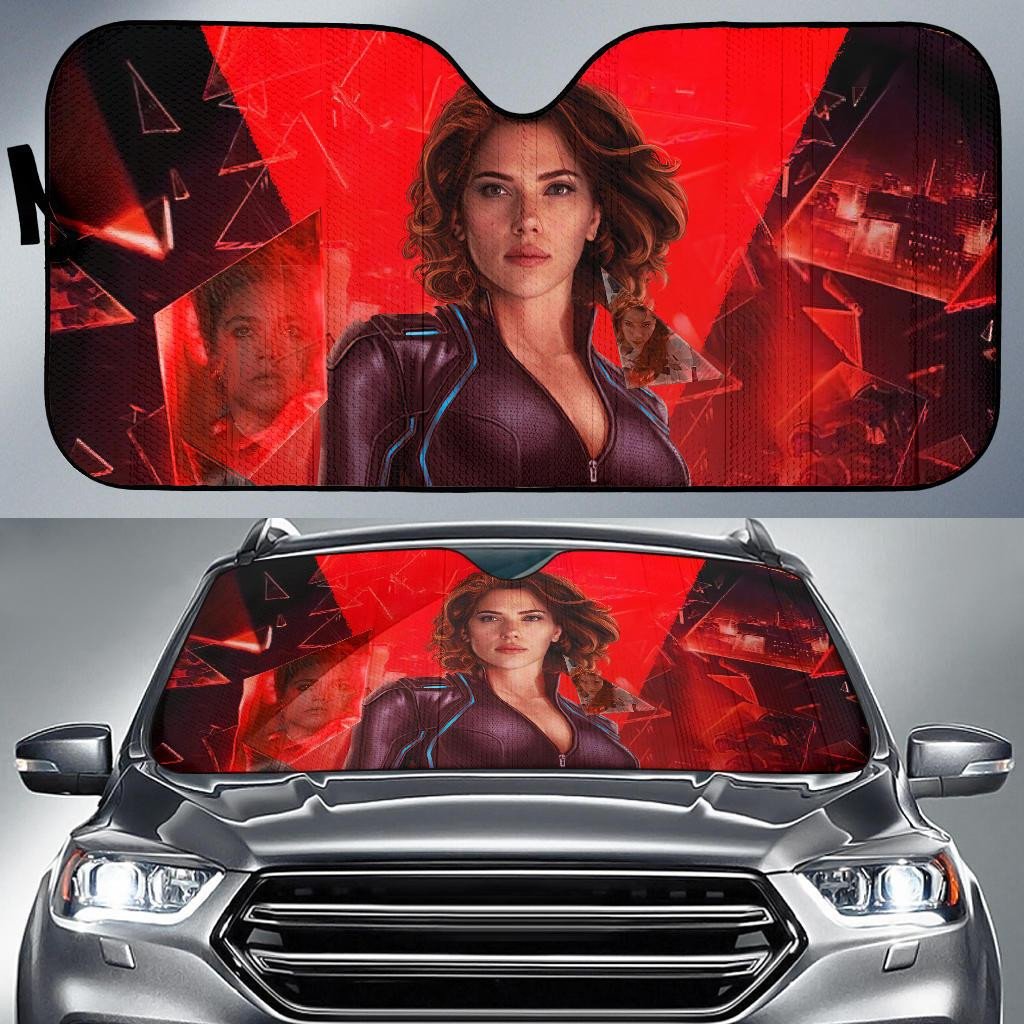 MV Black Widow Windshield Shade MV Black Widow Natasha Romanoff Car Sun Shade MV Black Widow Car Sun Shade