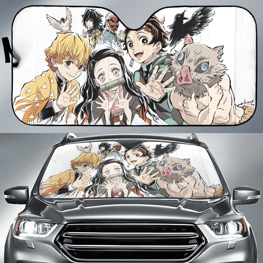 Demon Slayer Windshield Shade Demon Slayer Characters Car Sun Shade Demon Slayer Car Sun Shade