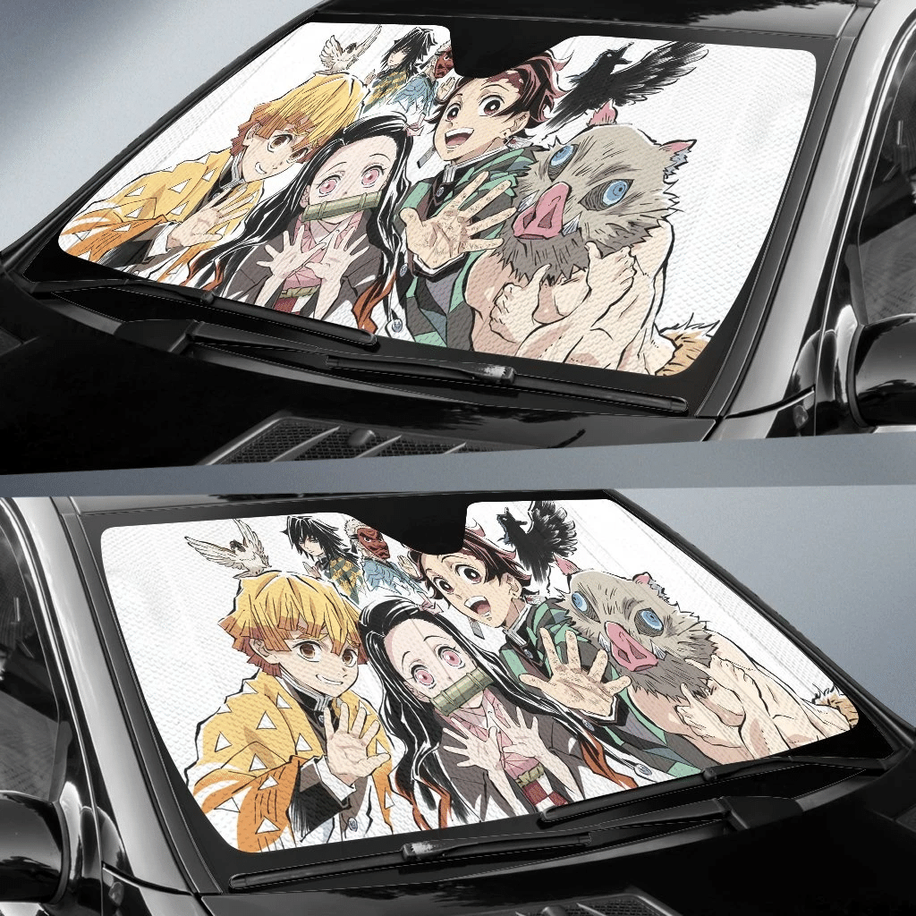 Demon Slayer Windshield Shade Demon Slayer Characters Car Sun Shade Demon Slayer Car Sun Shade