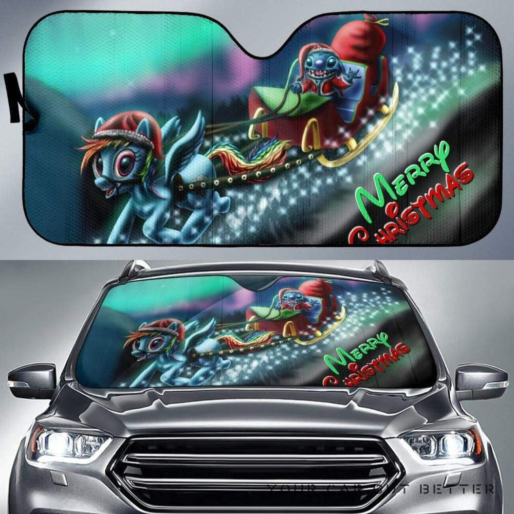 DN Stitch Windshield Shade DN Stitch Santa Claus Merry Christmas Car Sun Shade DN Stitch Car Sun Shade