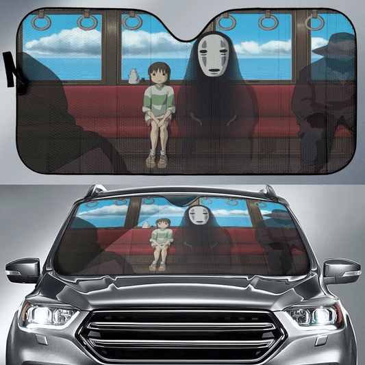 Ghibli Windshield Shade Spirited Away Send And No Face On Train Car Sun Shade Ghibli Car Sun Shade