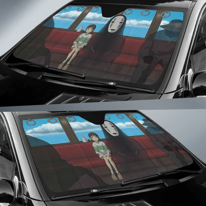 Ghibli Windshield Shade Spirited Away Send And No Face On Train Car Sun Shade Ghibli Car Sun Shade