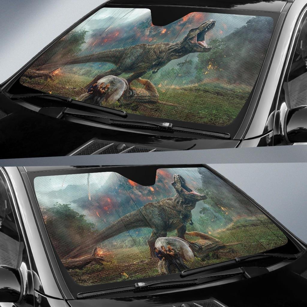 Jurassic World Windshield Shade T-rex Dinosaur Car Sun Shade Jurassic World Car Sun Shade