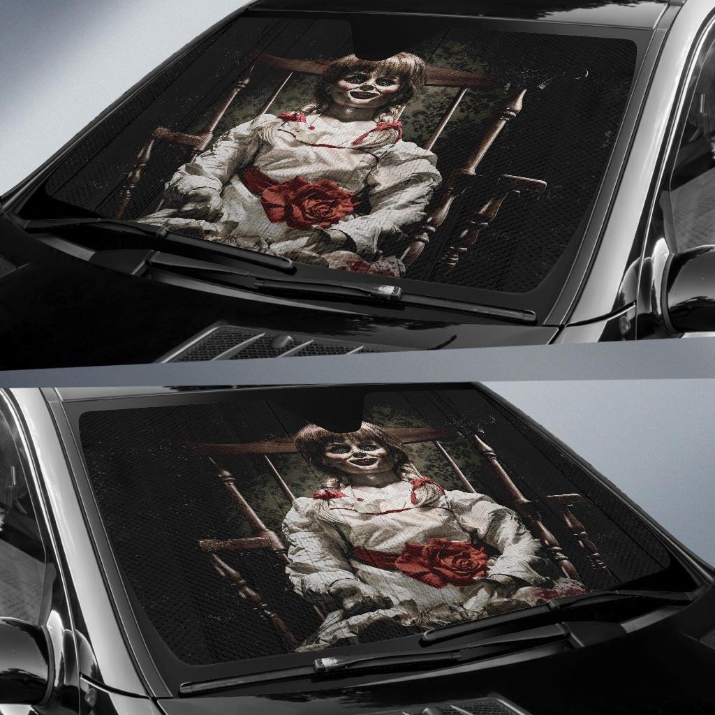 Horror Windshield Shade Annabelle The Haunted Doll Car Sun Shade Horror Car Sun Shade