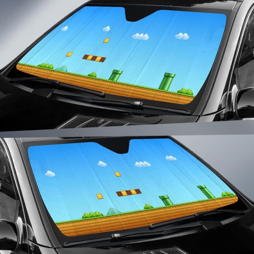 Mario Windshield Shade Mario Game Level Car Sun Shade Mario Car Sun Shade