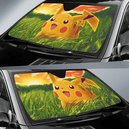 Pokemon Windshield Shade Pokemon Pikachu Playing Car Sun Shade Pokemon Car Sun Shade