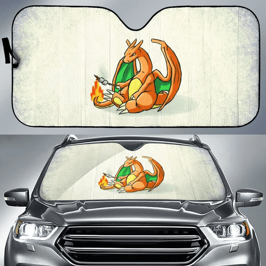 Pokemon Windshield Shade Charizard Grilling Mashmellow Car Sun Shade Pokemon Car Sun Shade