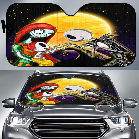 Nightmare Before Christmas Windshield Shade Jack And Sally Family Car Sun Shade Nightmare Before Christmas Car Sun Shade