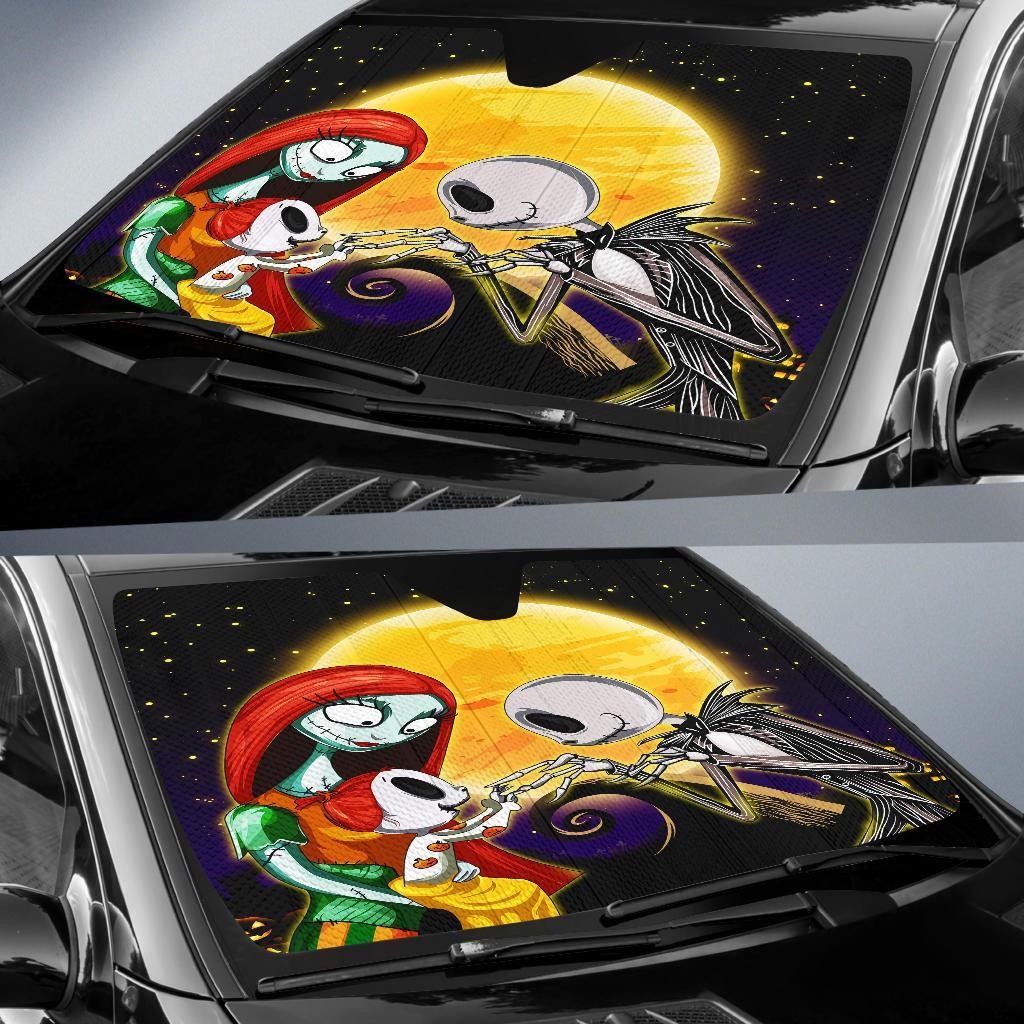 Nightmare Before Christmas Windshield Shade Jack And Sally Family Car Sun Shade Nightmare Before Christmas Car Sun Shade