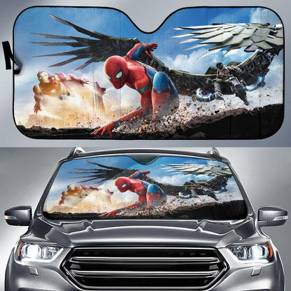 MV Spiderman Windshield Shade Spiderman Homecoming Ironman Villain Car Sun Shade MV Spiderman Car Sun Shade