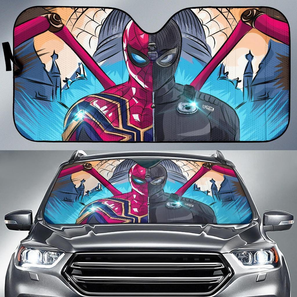 MV Spiderman Windshield Shade Spiderman Stealth Suit Sketch Comic Car Sun Shade MV DC Car Sun Shade