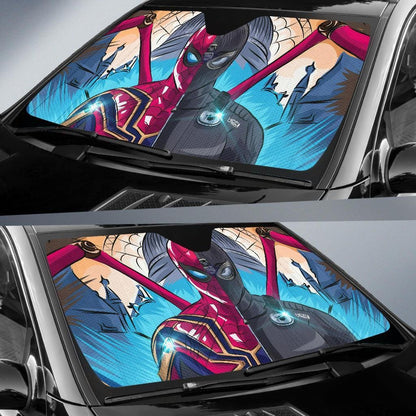 MV Spiderman Windshield Shade Spiderman Stealth Suit Sketch Comic Car Sun Shade MV DC Car Sun Shade