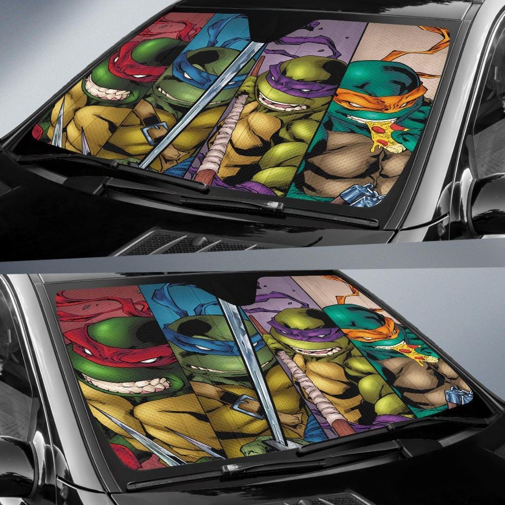 TMNT Windshield Shade TMNT Team Comic Car Sun Shade TMNT Car Sun Shade