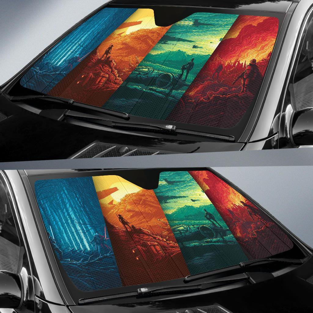 SW Windshield Shade SW Movies Art Corlorful Car Sun Shade SW Car Sun Shade