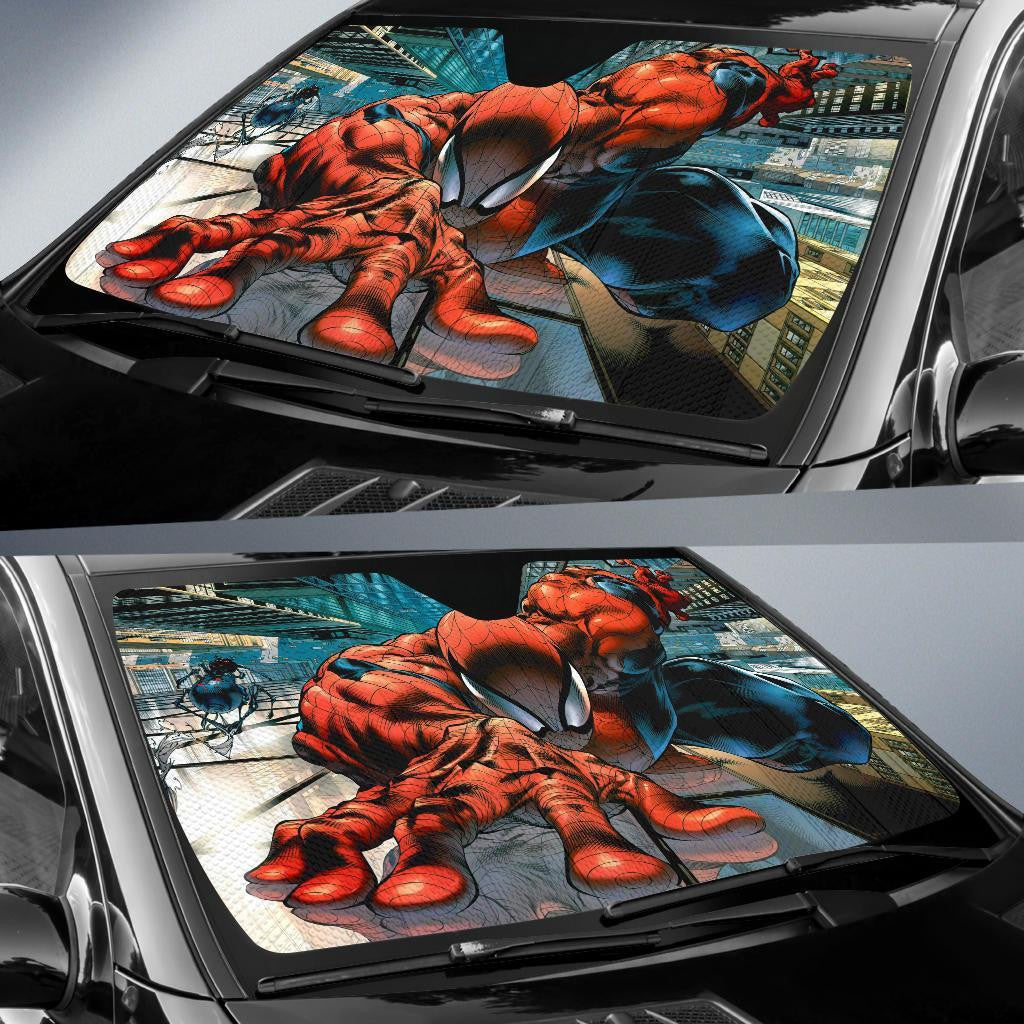 MV Spiderman Windshield Shade MV Spiderman Half Venom Car Sun Shade MV Spiderman Car Sun Shade