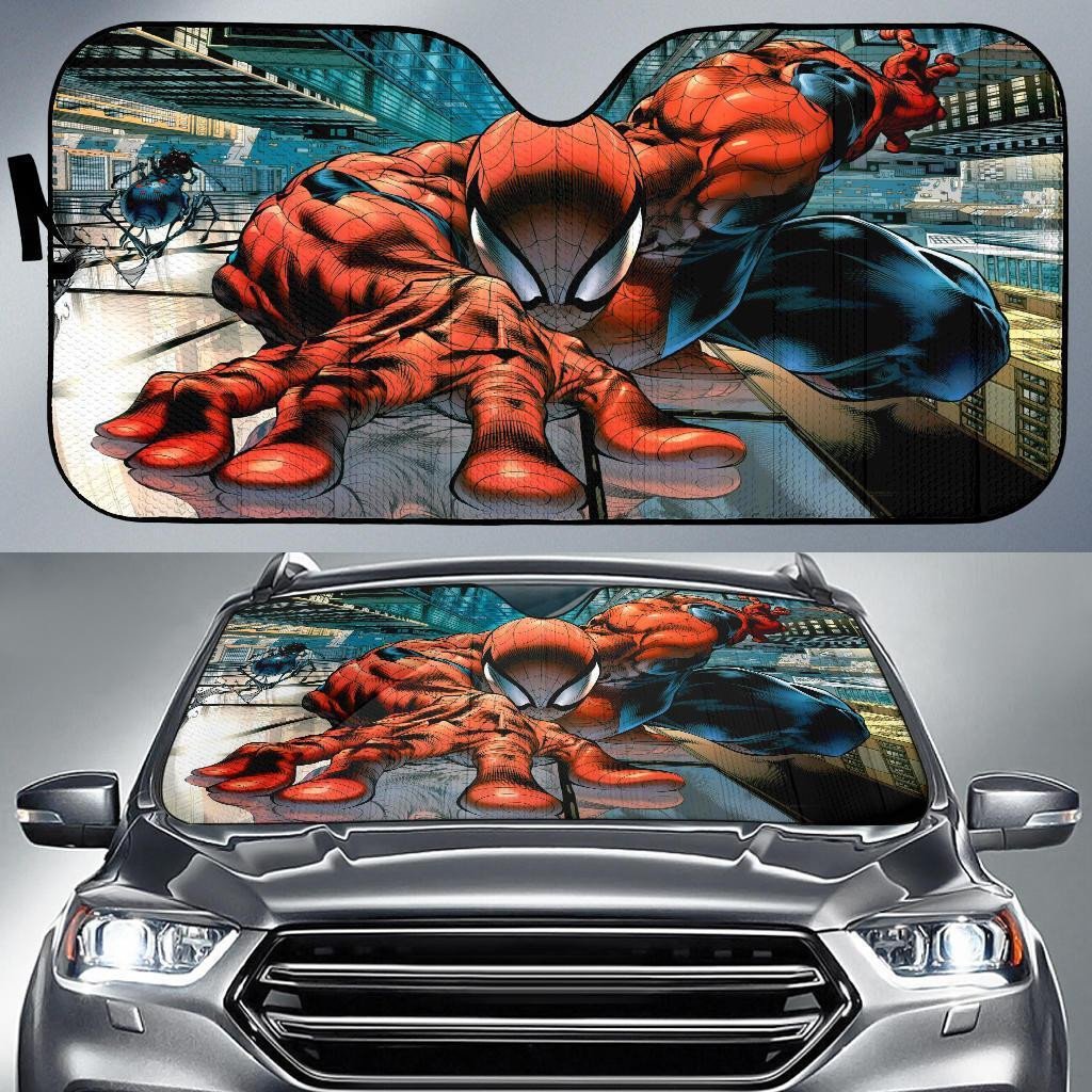 MV Spiderman Windshield Shade MV Spiderman Half Venom Car Sun Shade MV Spiderman Car Sun Shade