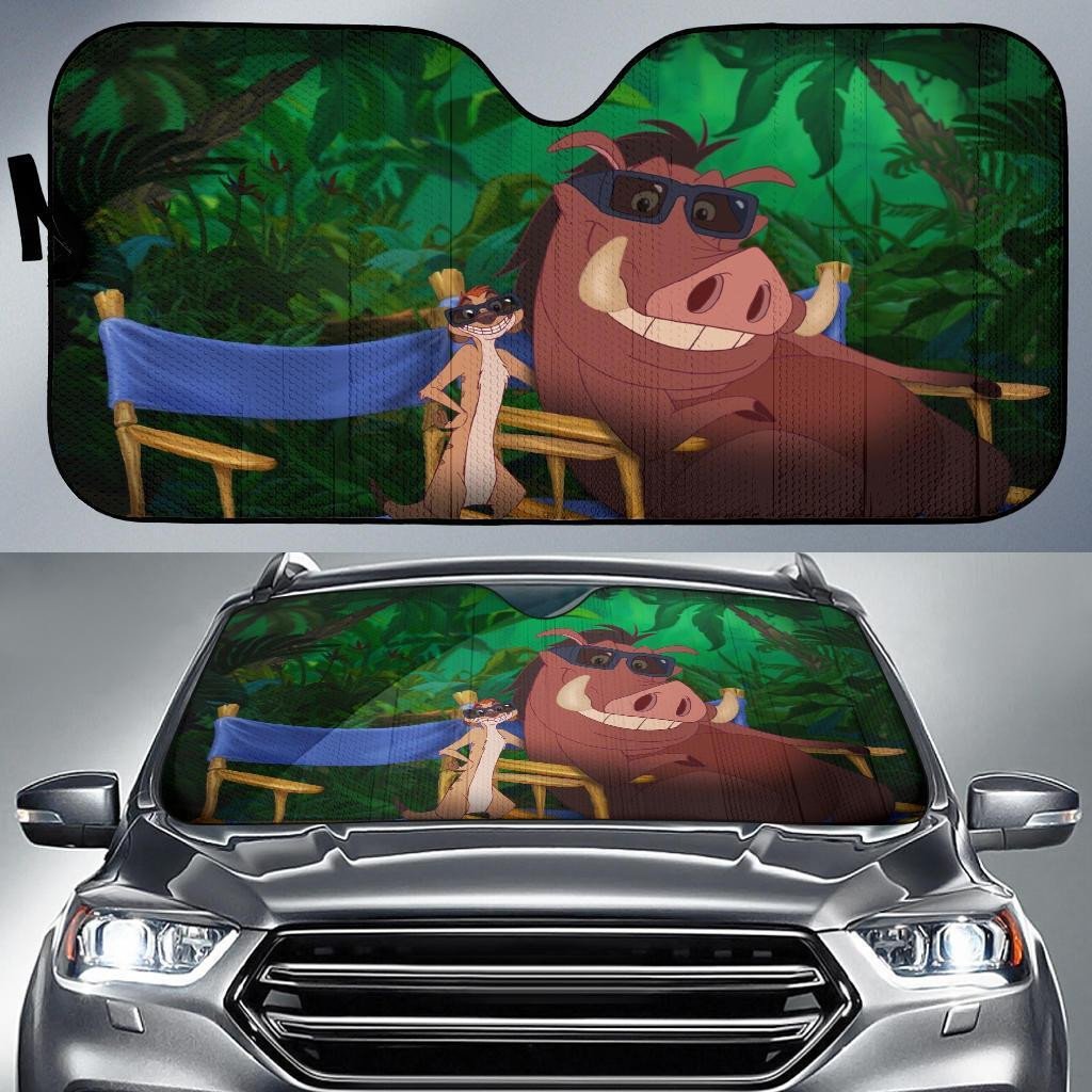 DN Lion King Windshield Shade Pumba Timon Funny Car Sun Shade DN Lion King Car Sun Shade