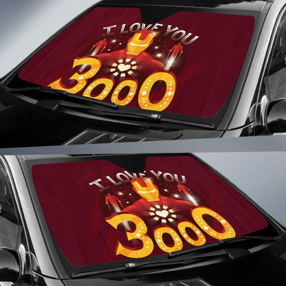 MV Windshield Shade Iron Man I Love You 3000 Red Car Sun Shade MV Car Sun Shade