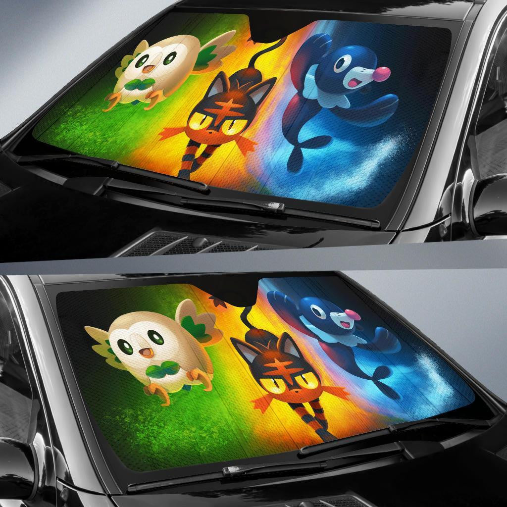 Pokemon Windshield Shade Rowlet Popplio Litten Car Sun Shade Pokemon Car Sun Shade