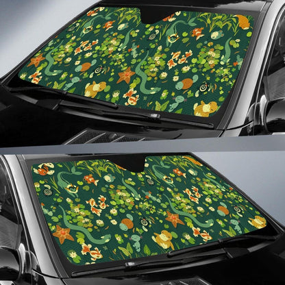 Pokemon Windshield Shade Pokemons Under The Lake Green Car Sun Shade Pokemon Car Sun Shade