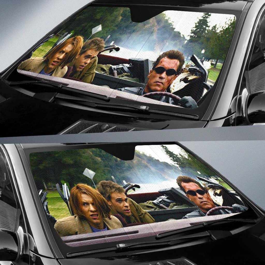 Terminator Windshield Shade Terminator Driving Car Scene Car Sun Shade Terminator Car Sun Shade