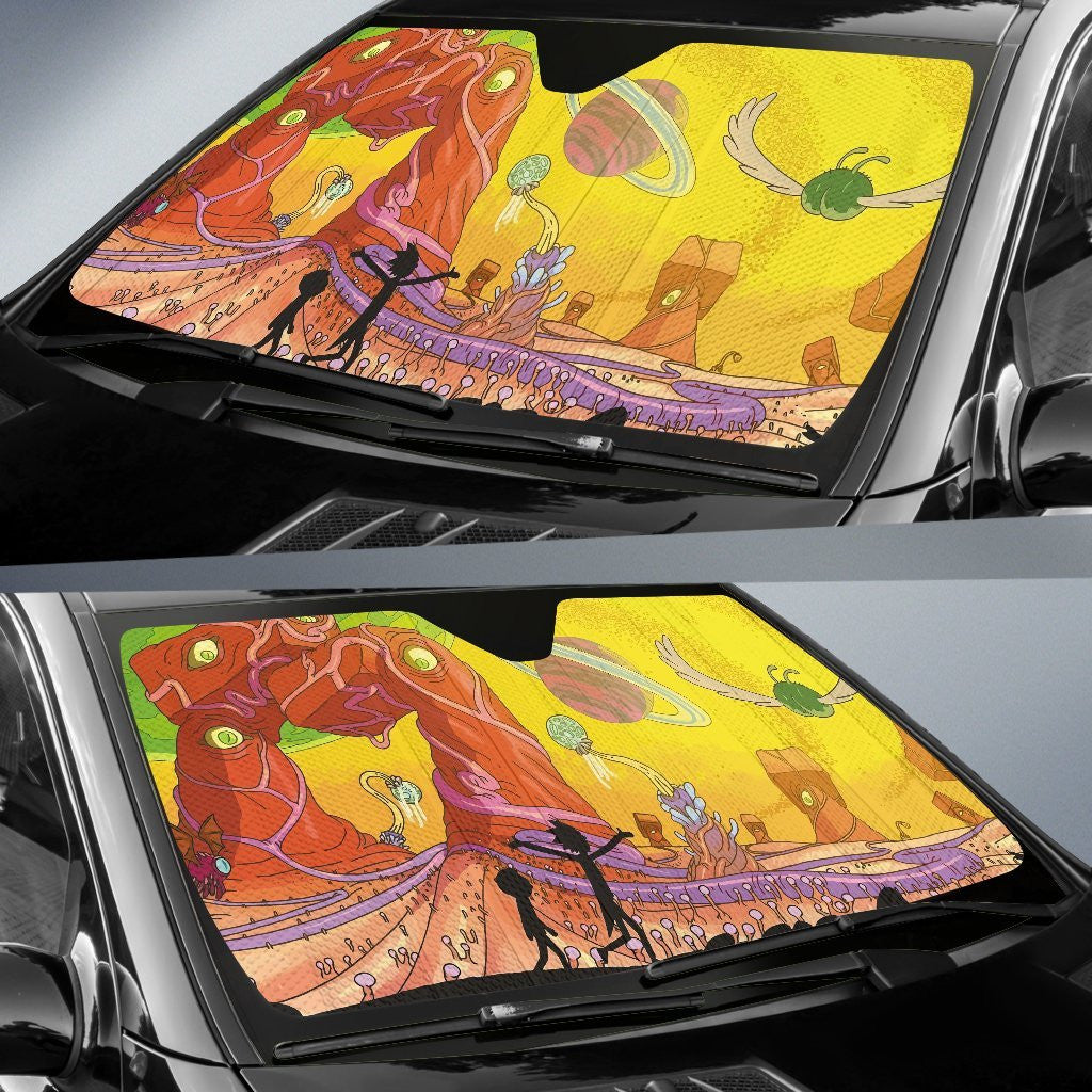 Rick And Morty Windshield Shade Rick And Morty Another Dimension Car Sun Shade Rick And Morty Car Sun Shade