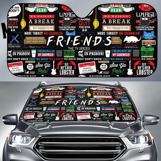 FRIENDS Windshield Shade FRIENDS Symbols Pattern Car Sun Shade FRIENDS Car Sun Shade