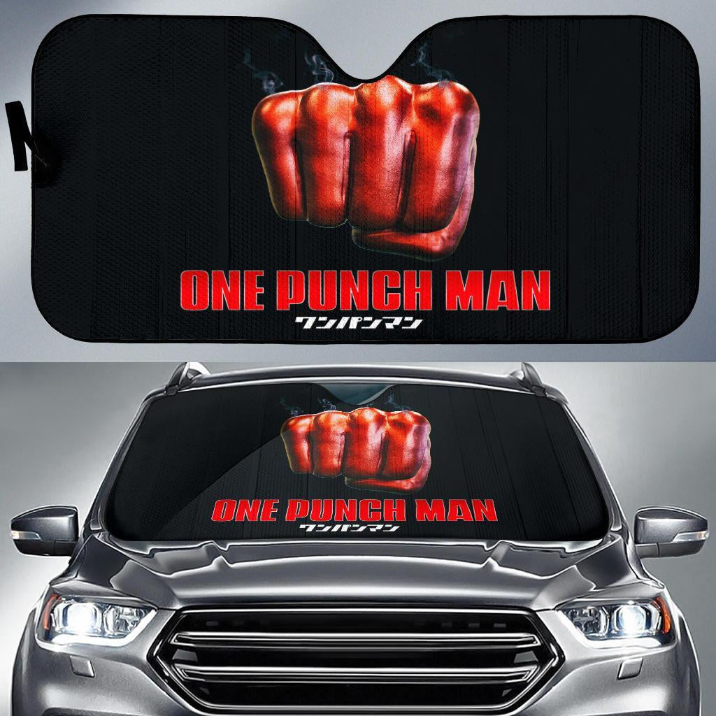 One Punch Man Windshield Shade Saitama Punch Red Black Car Sun Shade One Punch Man Car Sun Shade