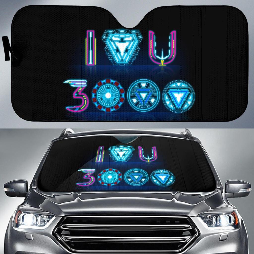 MV Ironman Windshield Shade I Love You 3000 Electonic Light Car Sun Shade MV Ironman Car Sun Shade