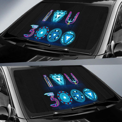 MV Ironman Windshield Shade I Love You 3000 Electonic Light Car Sun Shade MV Ironman Car Sun Shade