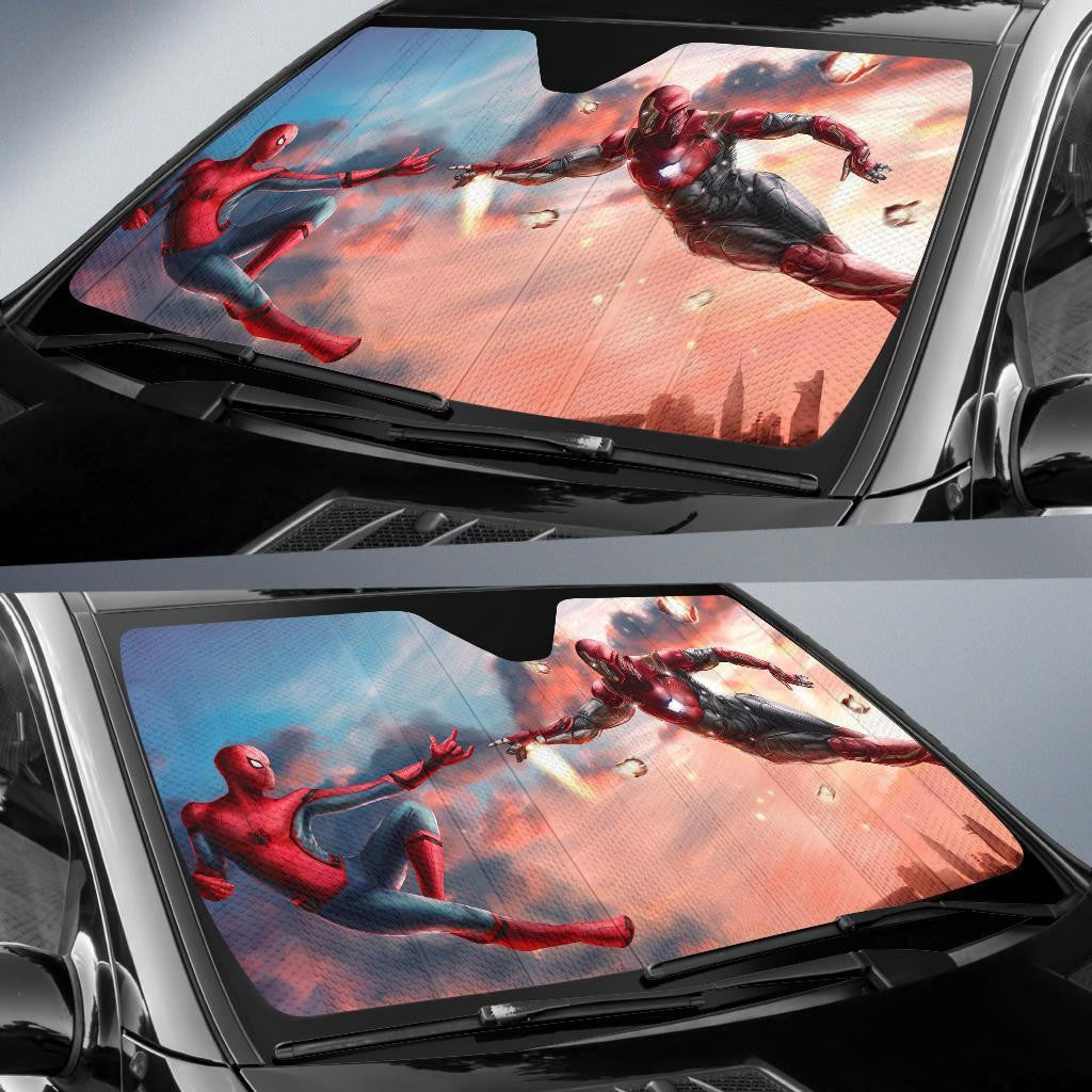 MV Windshield Shade Spiderman X Iron Man Car Sun Shade MV Car Sun Shade