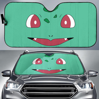 Pokemon Windshield Shade Bulbasaur Face Pokemon Sun Shade Pokemon Car Sun Shade