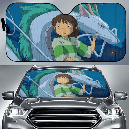 Ghibli Windshield Shade Spirited Away Haku And Sen Sun Shade Ghibli Car Sun Shade