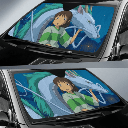 Ghibli Windshield Shade Spirited Away Haku And Sen Sun Shade Ghibli Car Sun Shade