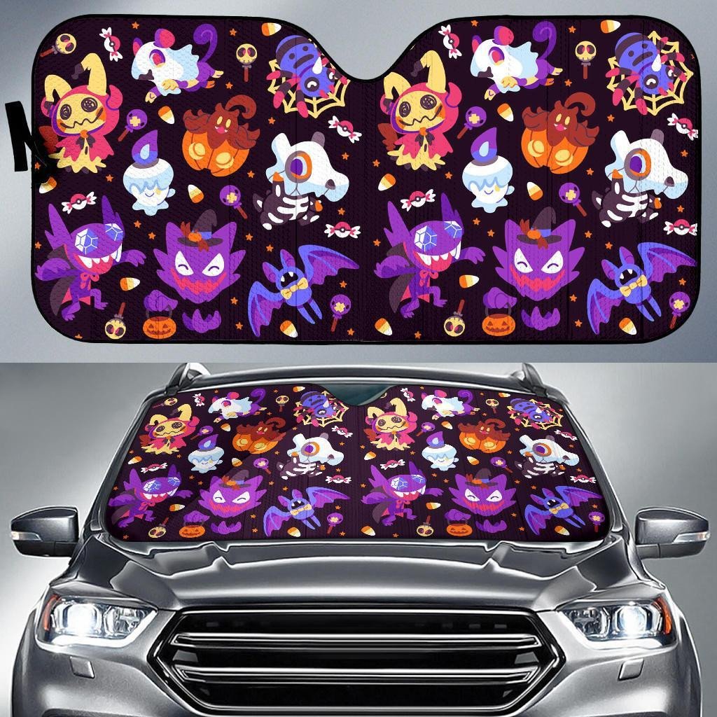 Pokemon Windshield Shade Pokemon Halloween Cute Pattern Sun Shade Pokemon Car Sun Shade