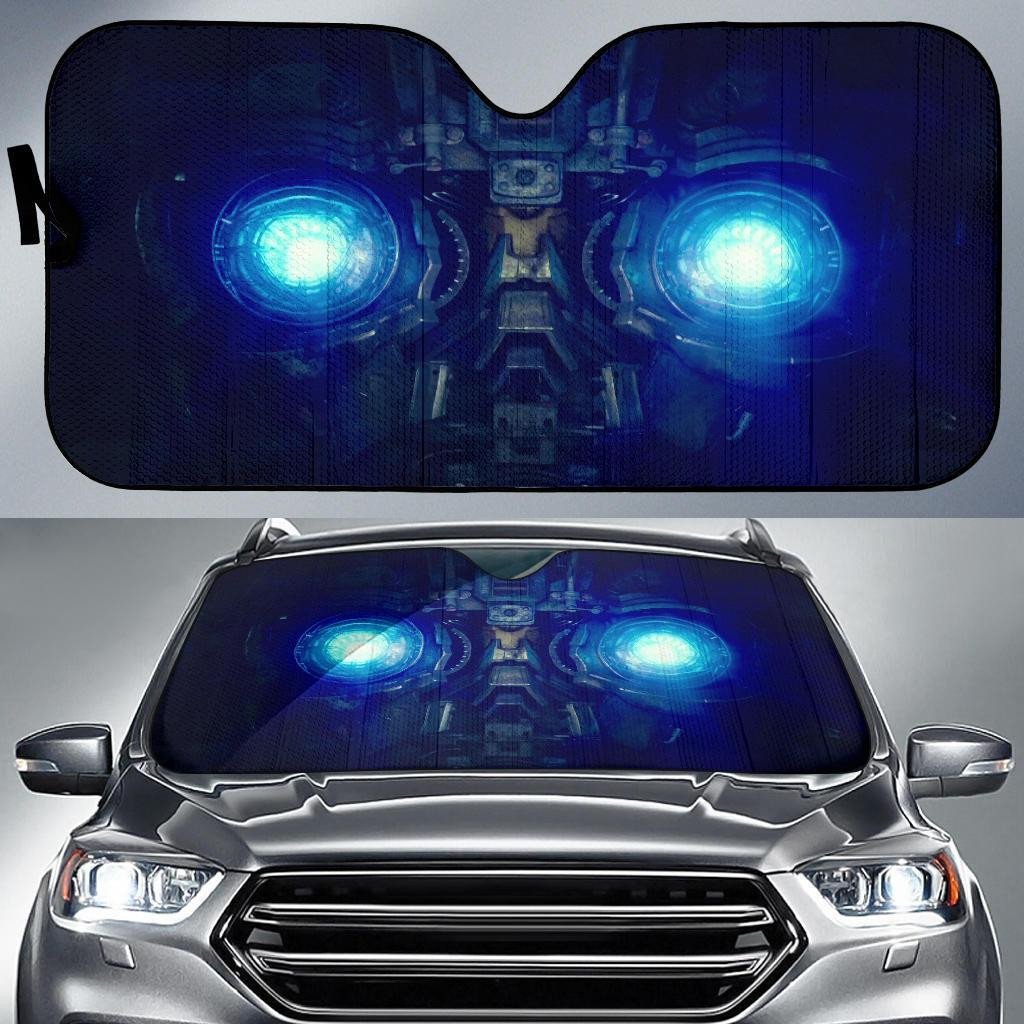 Transformer Windshield Shade Bumble Bee Face Blue Eyes Car Sun Shade Transformer Car Sun Shade