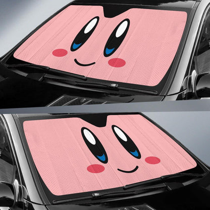 Kirby Windshield Shade Kirby Face Cute Pink Car Sun Shade Kirby Car Sun Shade