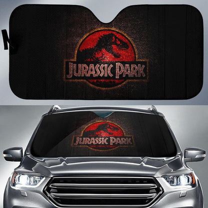 Jurassic Park Windshield Shade Jurassic Park Sign Black Red Car Sun Shade Jurassic Park Car Sun Shade