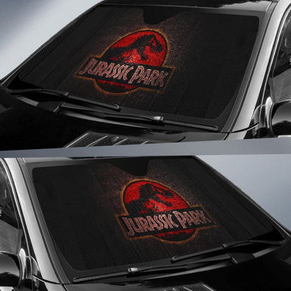 Jurassic Park Windshield Shade Jurassic Park Sign Black Red Car Sun Shade Jurassic Park Car Sun Shade