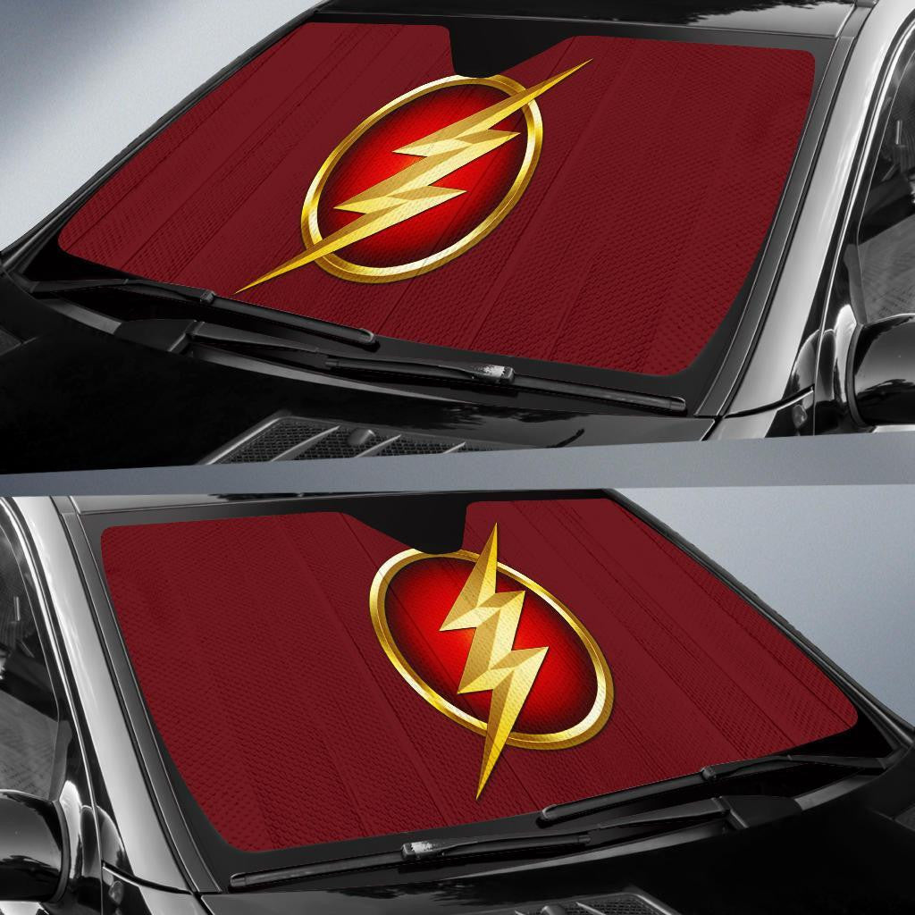 DC Windshield Shade The Flash Symbol Red Yellow Car Sun Shade DC Car Sun Shade