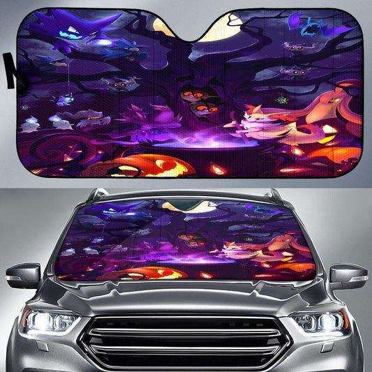 Pokemon Windshield Shade Pokemon Ghost Halloween Witches Car Sun Shade Pokemon Car Sun Shade