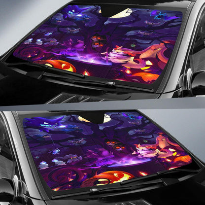 Pokemon Windshield Shade Pokemon Ghost Halloween Witches Car Sun Shade Pokemon Car Sun Shade