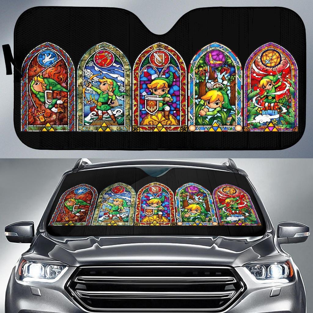 LOZ Windshield Shade LOZ Link Stained Glass Car Sun Shade LOZ Car Sun Shade