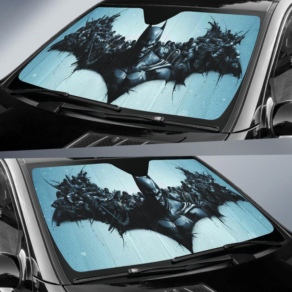 Unifinz DC Batman Windshield Shade DC Batman Bat Wings Black Car Sun S