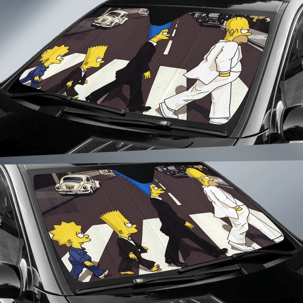 Simpsons Windshield Shade Simpsons Family Abby Road Car Sun Shade Simpsons Car Sun Shade