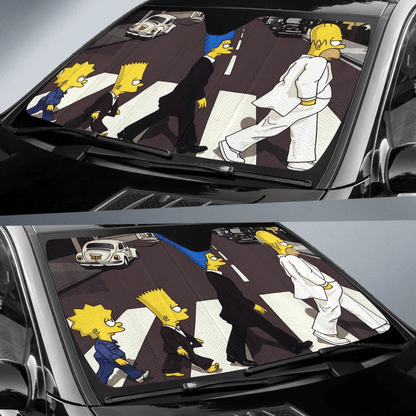 Simpsons Windshield Shade Simpsons Family Abby Road Car Sun Shade Simpsons Car Sun Shade