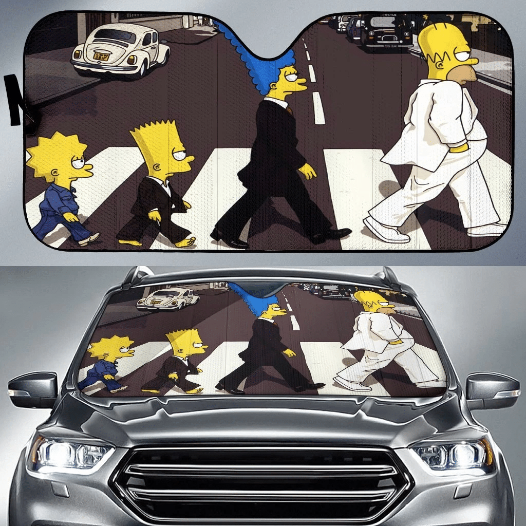 Simpsons Windshield Shade Simpsons Family Abby Road Car Sun Shade Simpsons Car Sun Shade